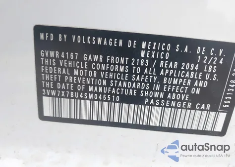 2025 Volkswagen Jetta 1.5T Se from USA, damaged, VIN 3VW7X7BU4SM045510